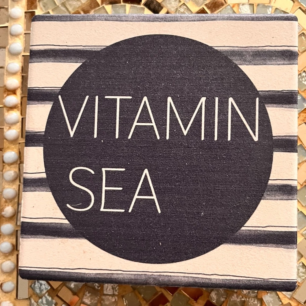 Vitamin Sea Decorative coasters- Blue and Cream